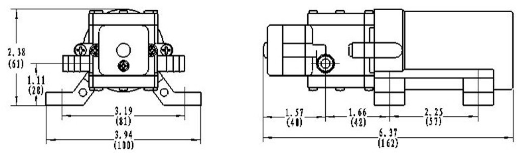 dimension of agricultural sprayer pump