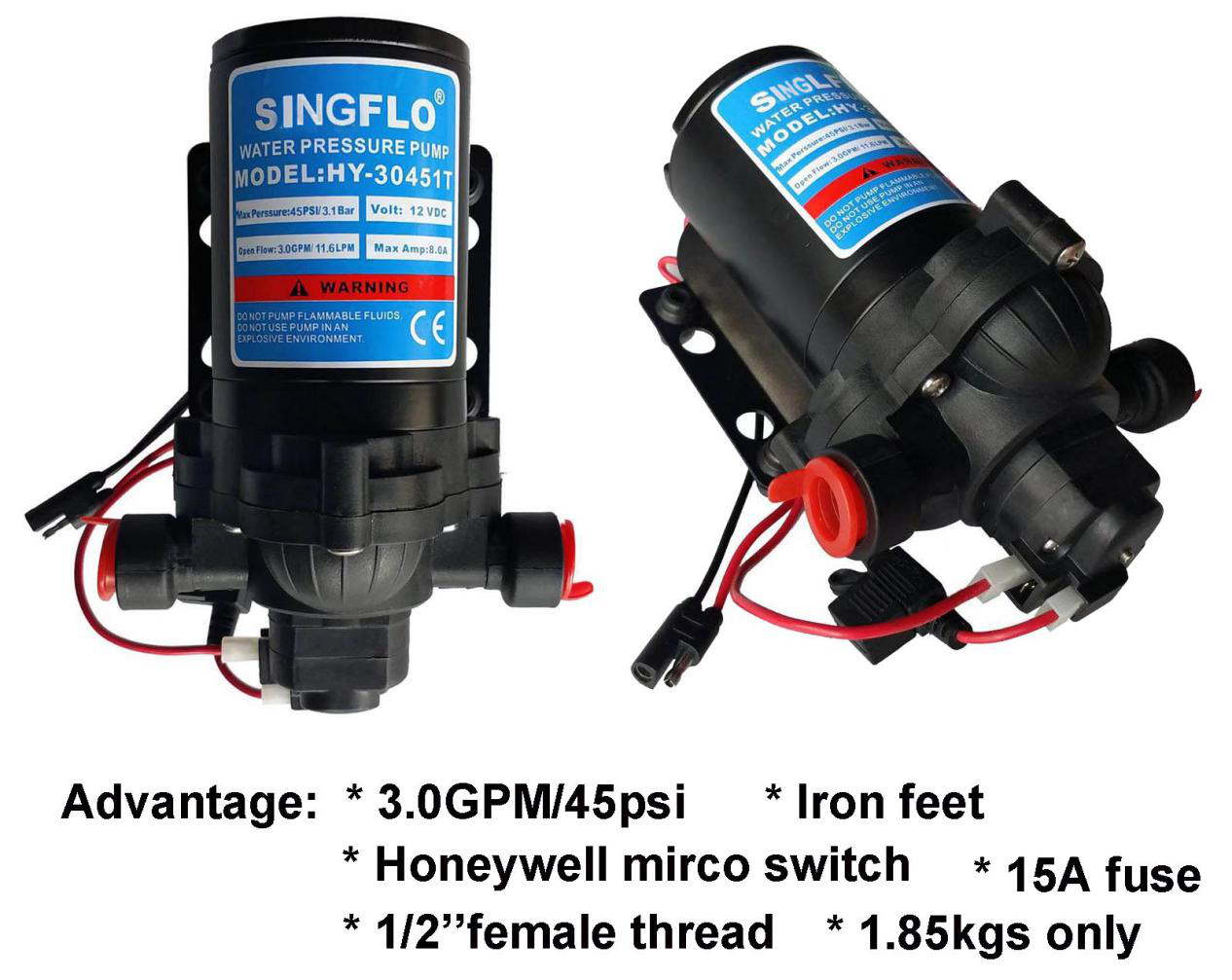 3GPM self-priming 12 volts pump