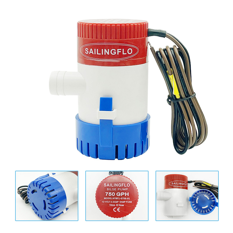 Carbole 750 GPH 12V Submersible Bilge Pump – Auto Bilge Pump For Boat, Marine, RV – Model SFBP1-G750-01