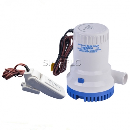 1500 GPH DC 12V Self Priming Fish Marine Boat Electric Bilge Water Pump